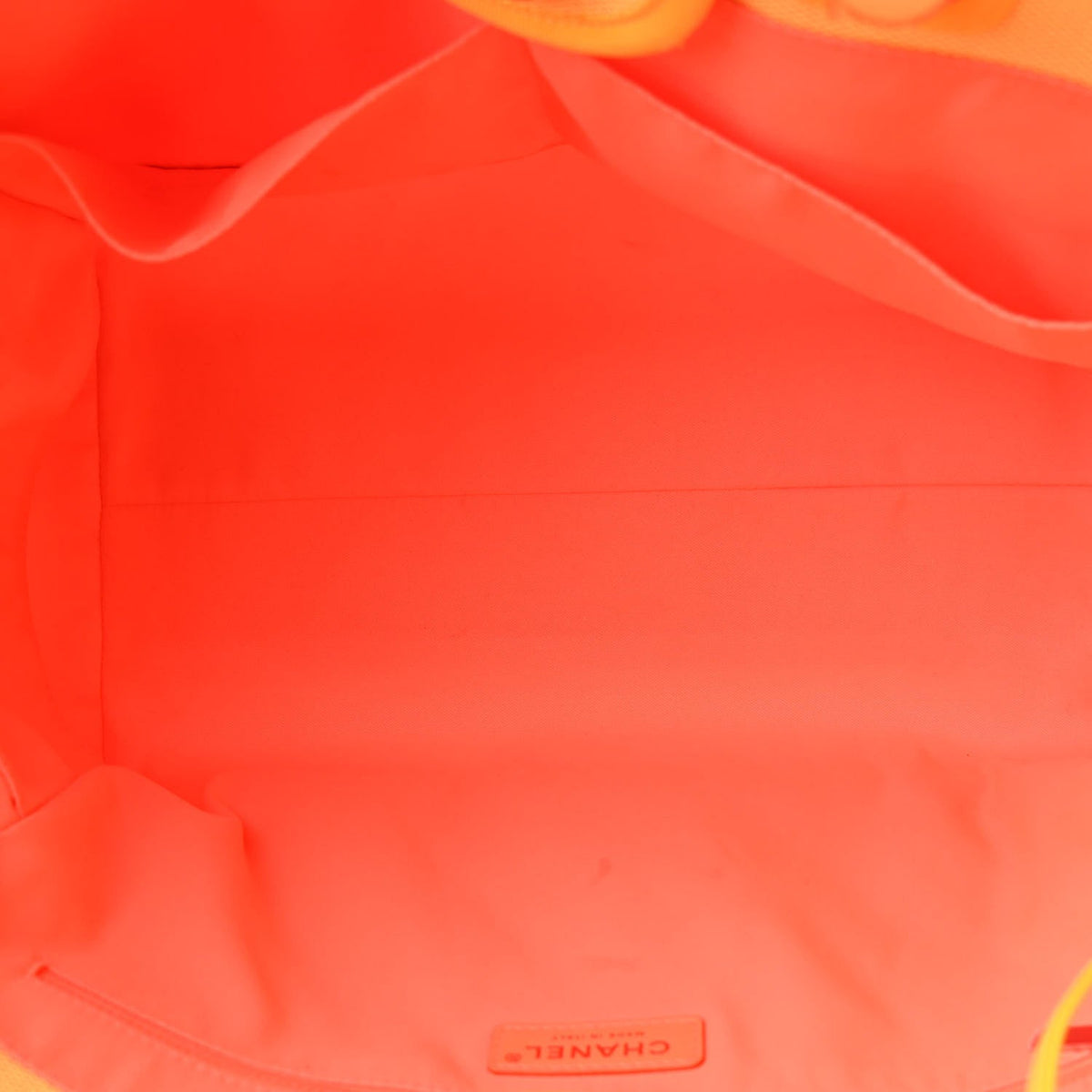 Mixed Fibers Calfskin Deauville Medium Tote Yellow Orange