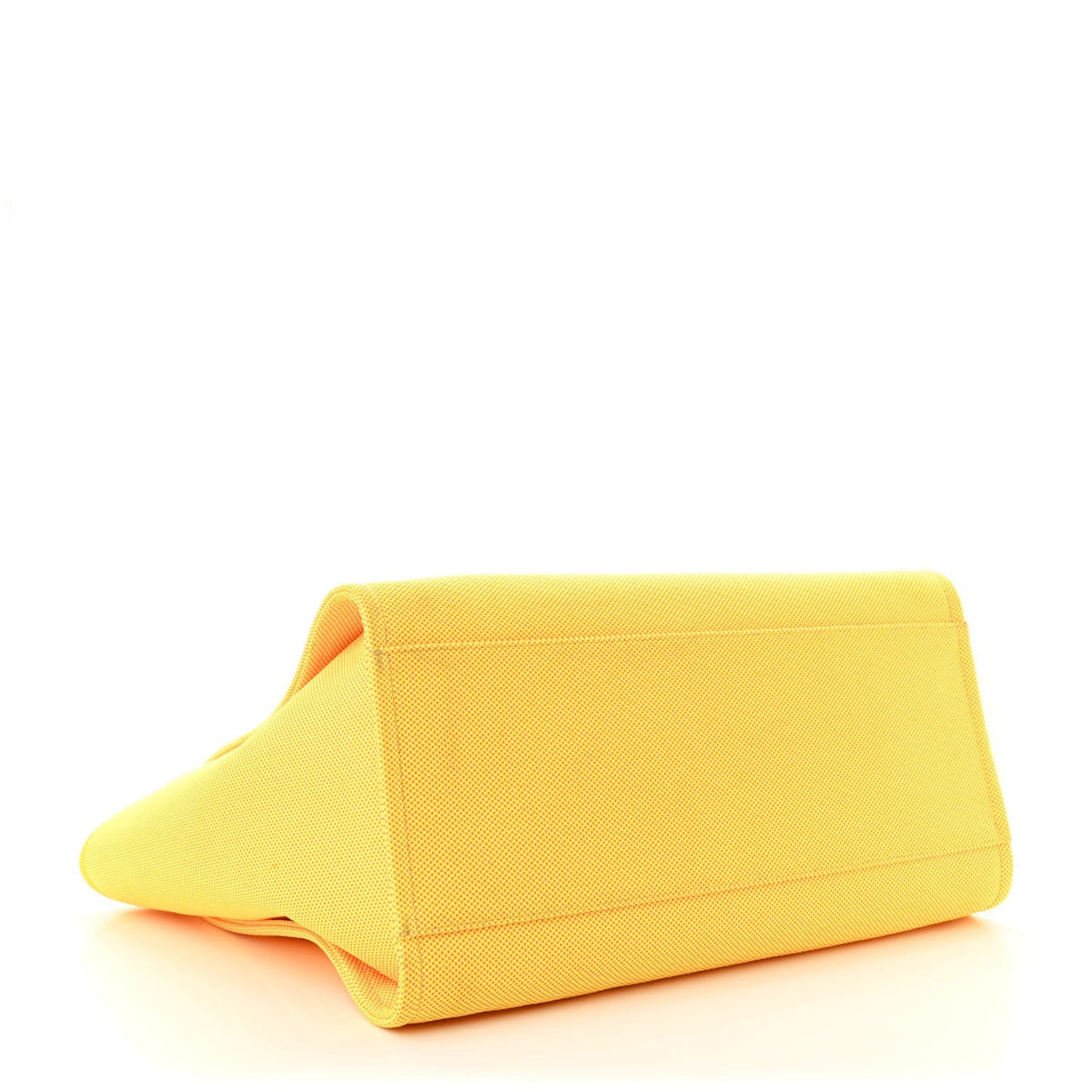 Mixed Fibers Calfskin Deauville Medium Tote Yellow Orange