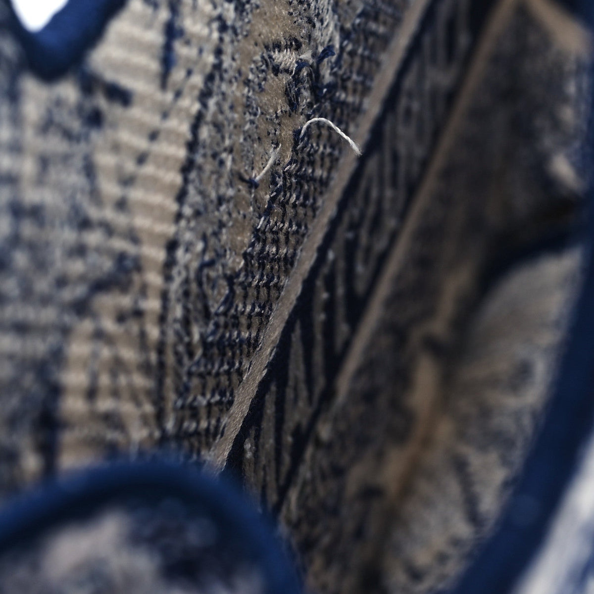 Canvas Embroidered Mini Toile De Jouy Book Tote  Blue