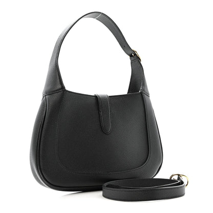 Pebbled Calfskin Small Jackie 1961 Hobo Black