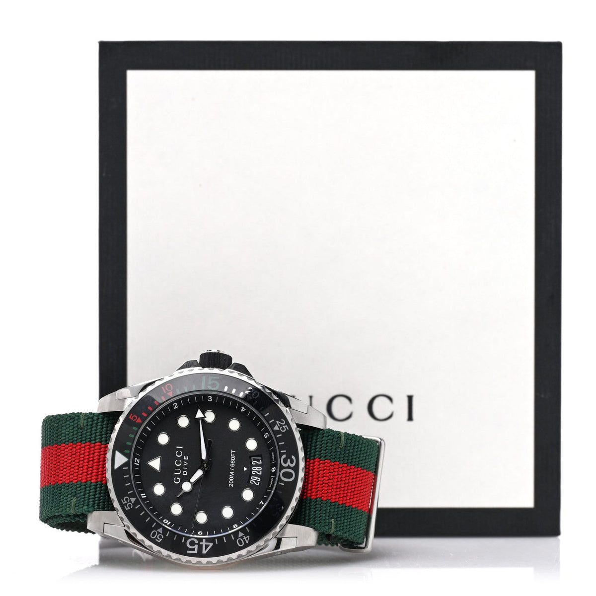 Stainless Steel Nylon 45mm Dive Quartz Watch Black