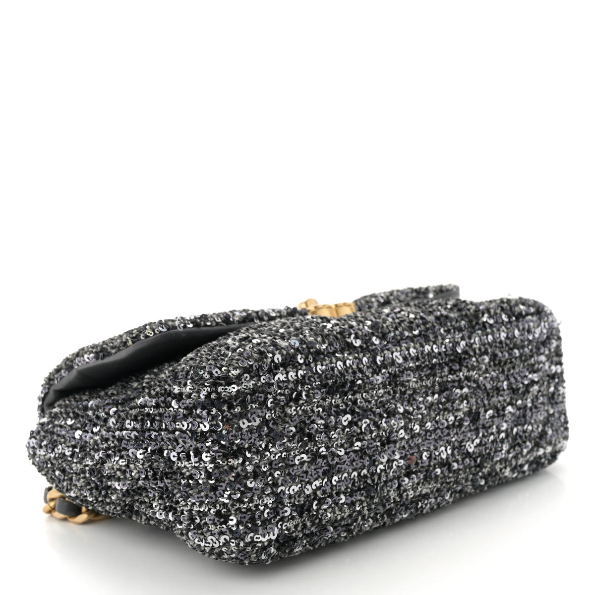 Tweed Sequin Quilted Medium Chanel 19 Flap Black Multicolor