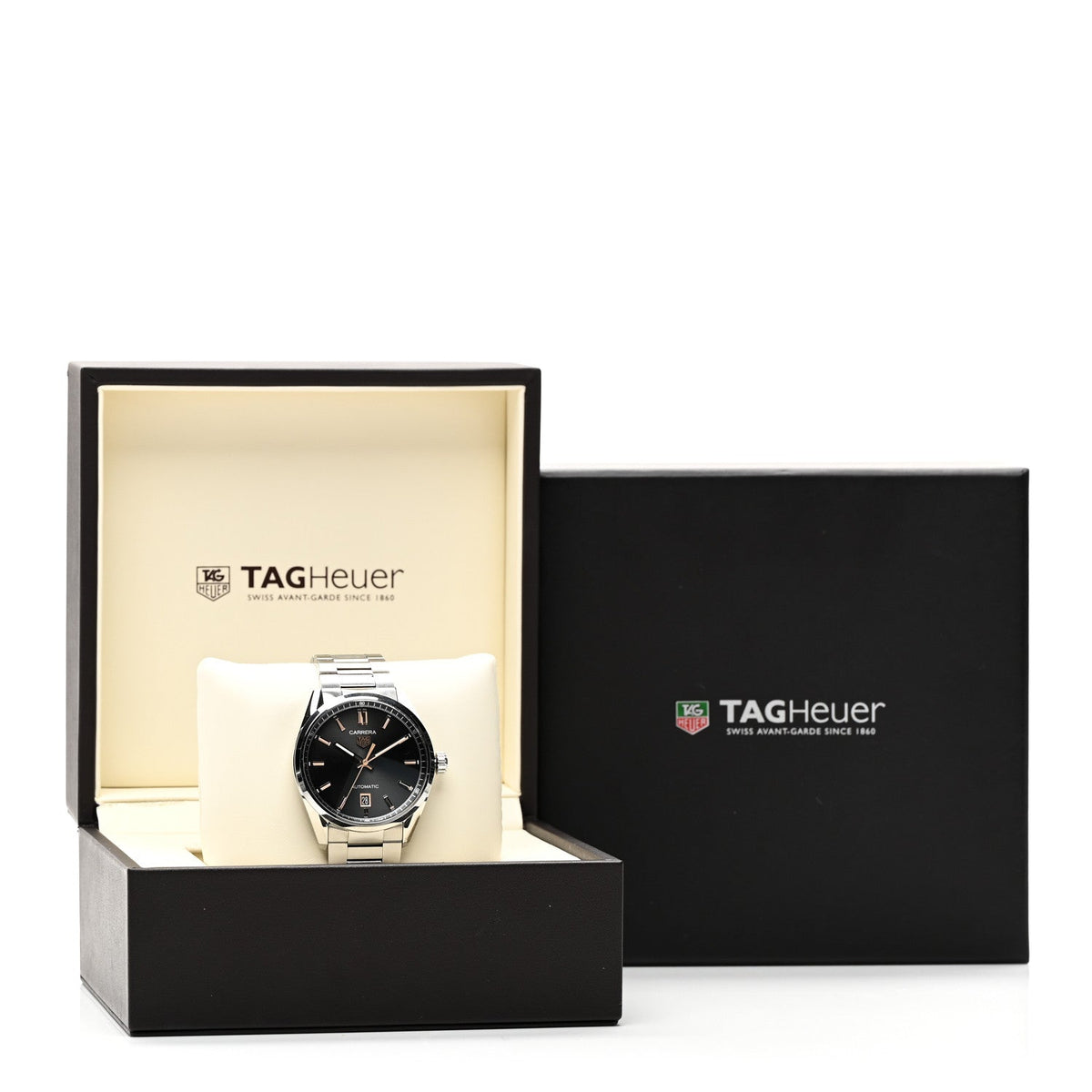 Stainless Steel 39mm Carrera Caliber 5 Automatic Watch Black WBN2113