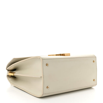 Smooth Calfskin Medium Classic Monogram Cassandra Top Handle Crema Soft Rouge Legion