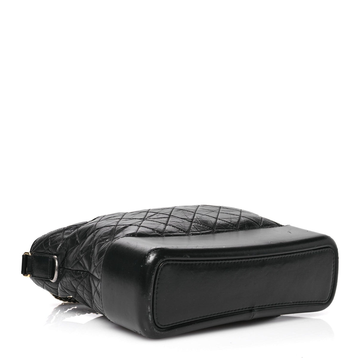 Aged Calfskin Quilted Large Gabrielle Hobo  Black
