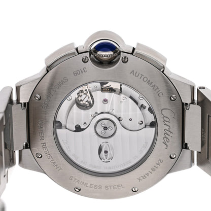 Stainless Steel 44mm Ballon Bleu De Cartier Chronograph Automatic Watch Black