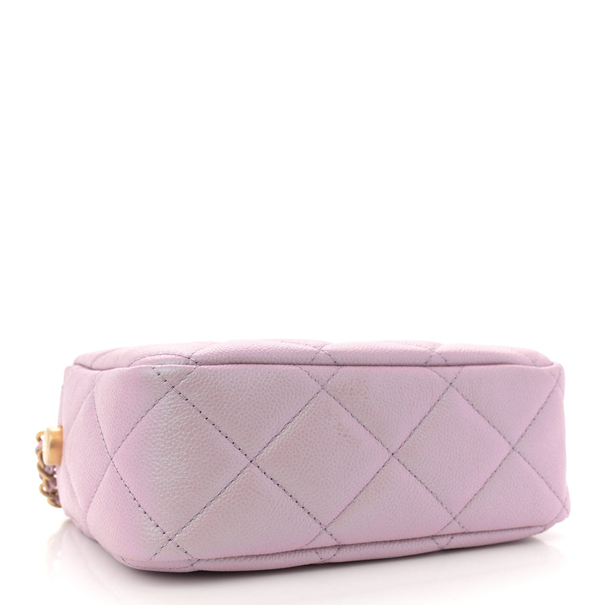 Iridescent Caviar Quilted Mini My Perfect Camera Case Pink