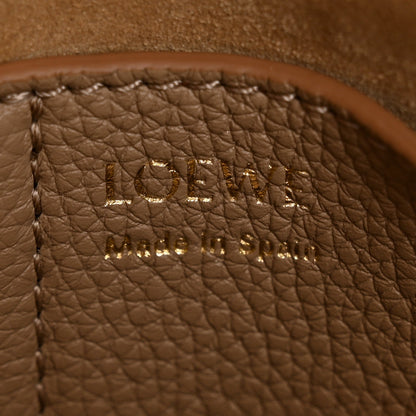 Soft Grained Calfskin Mini Pebble Bucket Bag Oak