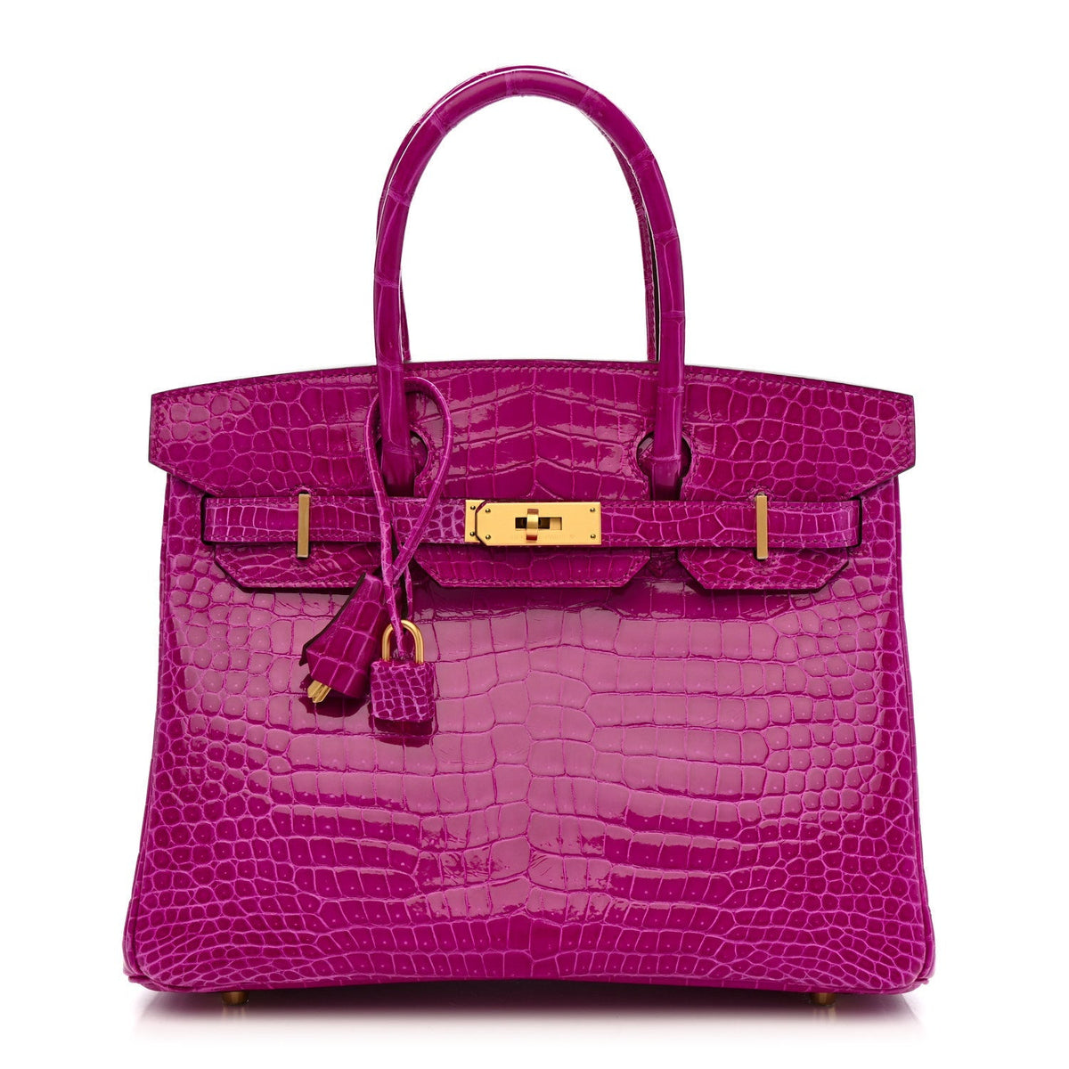 Shiny Porosus Crocodile Horseshoe Birkin 30 Rose Scheherazade