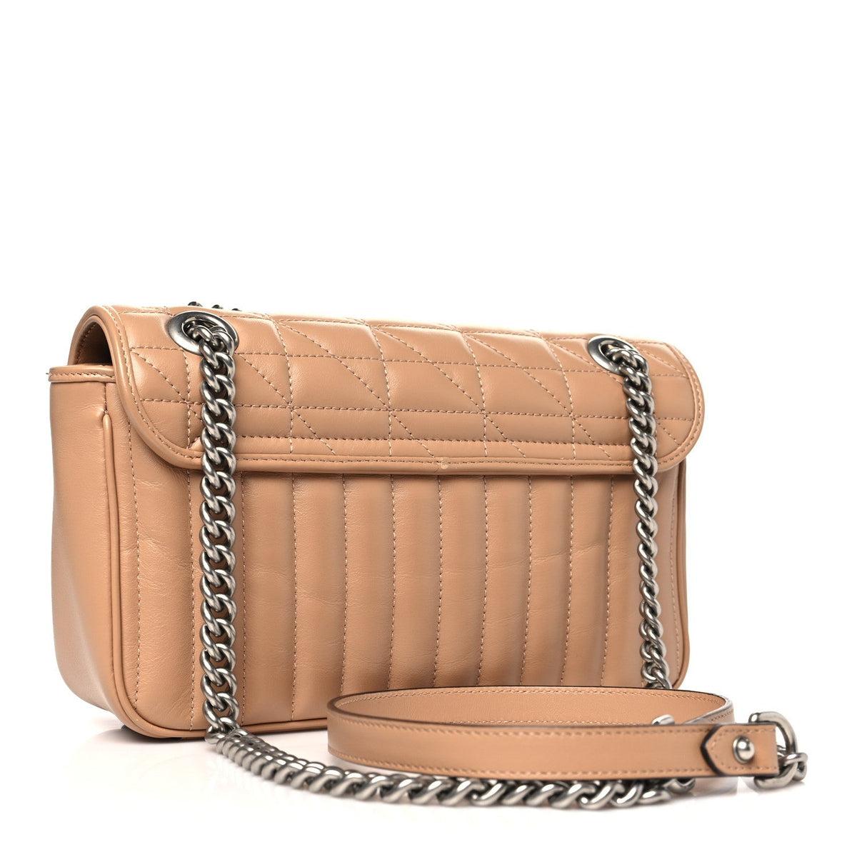 Calfskin Matelasse Aria Small GG Marmont Shoulder Bag Camelia