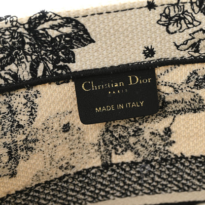 Canvas Embroidered Small Zodiac Toile De Jouy Book Tote Latte