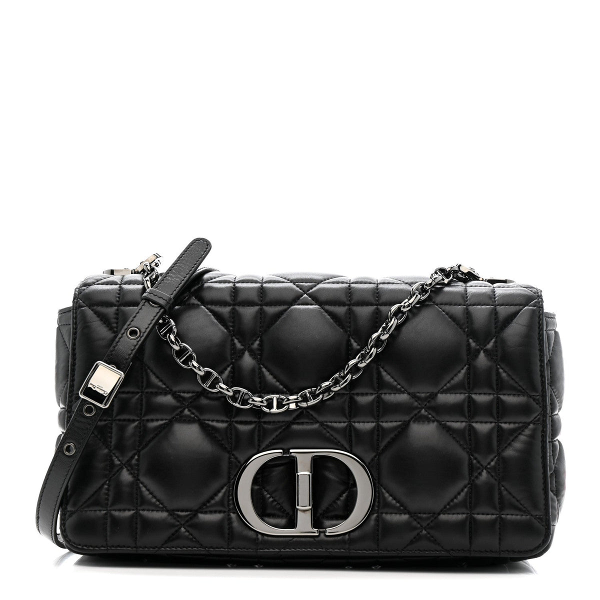 Calfskin Macrocannage Large Caro Bag Black