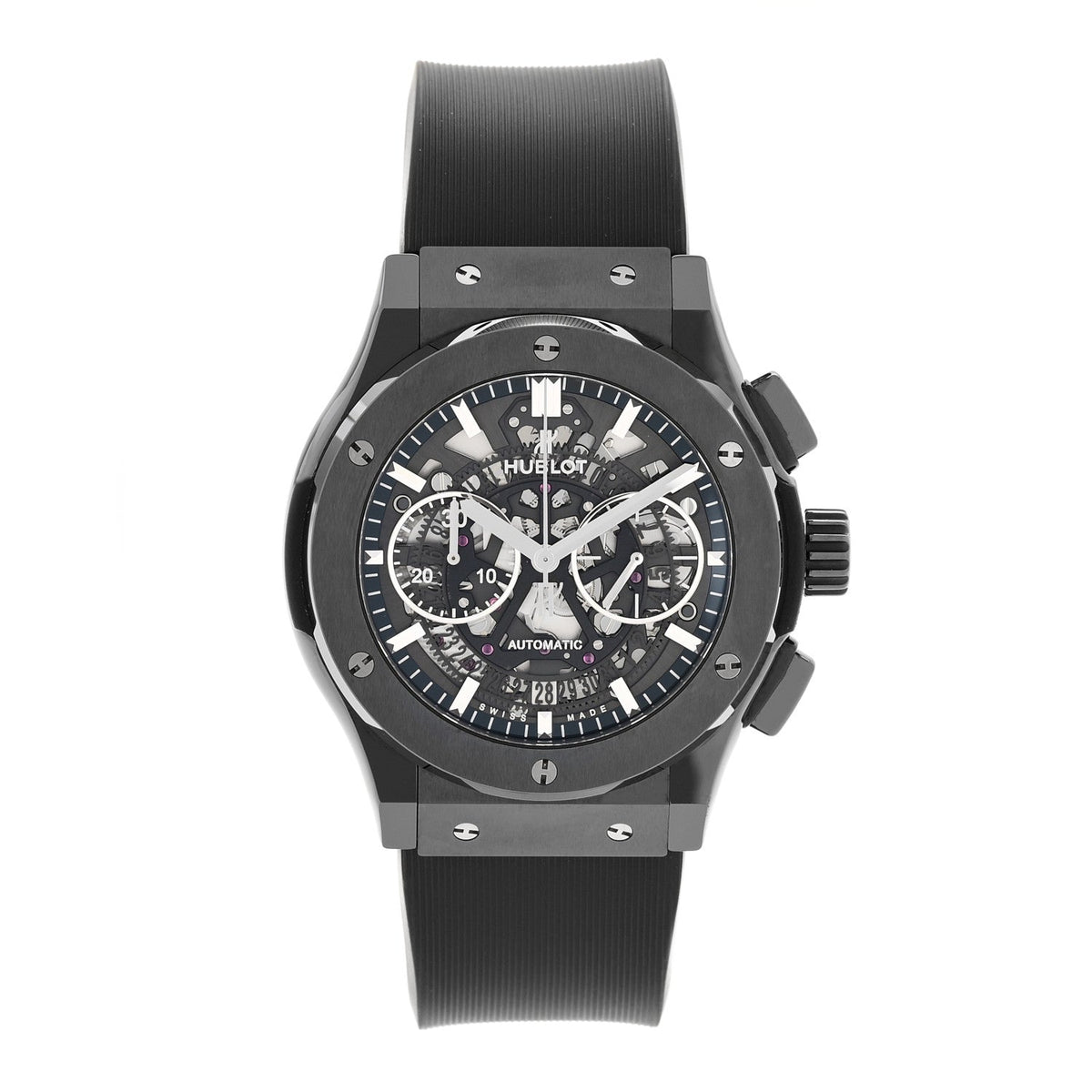 Ceramic Rubber 45mm Classic Fusion Aerofusion Chronograph Automatic Watch Black 525.CM.0170.RX
