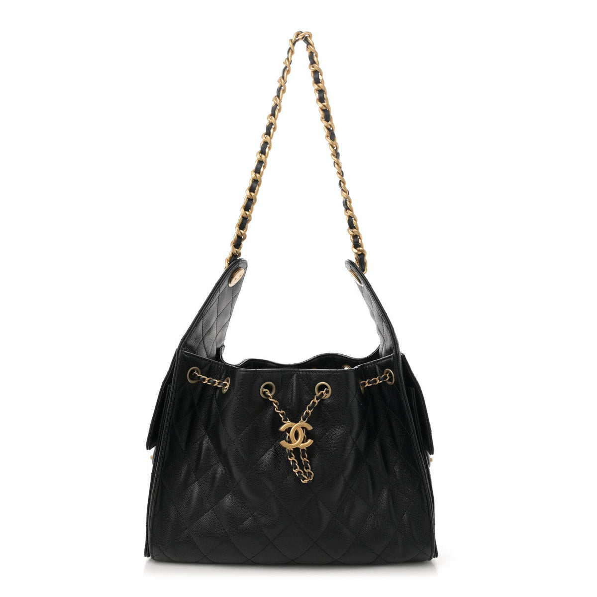 Caviar Quilted Small Chanel 25 Handbag Black