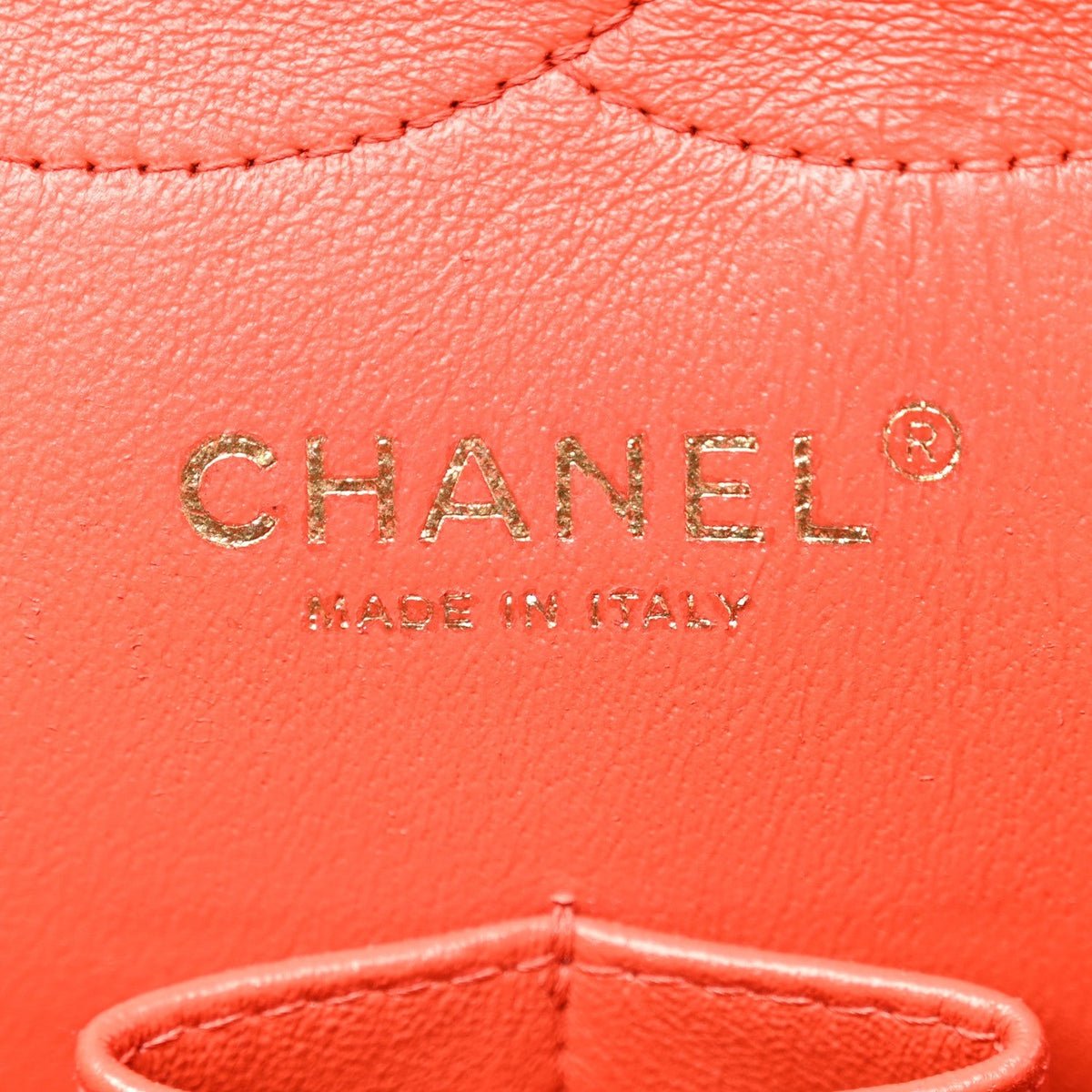 Pearly Caviar Quilted Jumbo Double Flap Orange