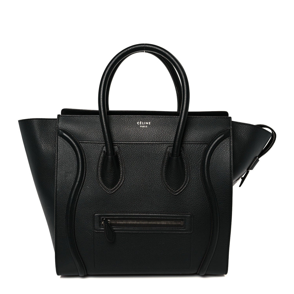 Drummed Calfskin Mini Luggage Black