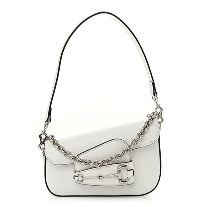 Demetra Mini Horsebit 1955 Asymmetric Shoulder Bag Great White