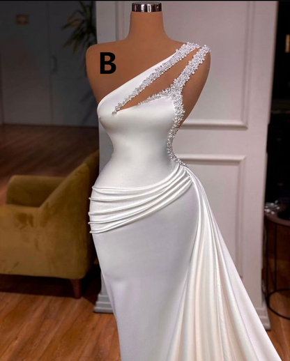 Vintage Spaghetti Strap Mermaid Wedding Dress Prom Dress ,MD6636