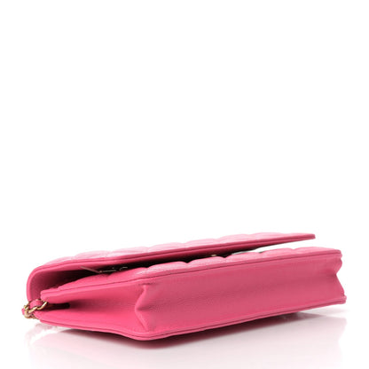 Caviar Quilted Wallet On Chain WOC Rose