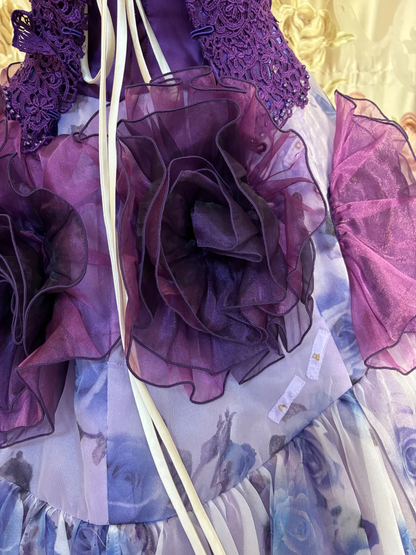 Lilac Straps A-Line Chiffon Quinceanera Dresses Sweet 16 Birthday Ball Gowns, D1144