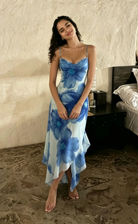 Unique Chiffon Print Prom Dress Party Dress SH1357