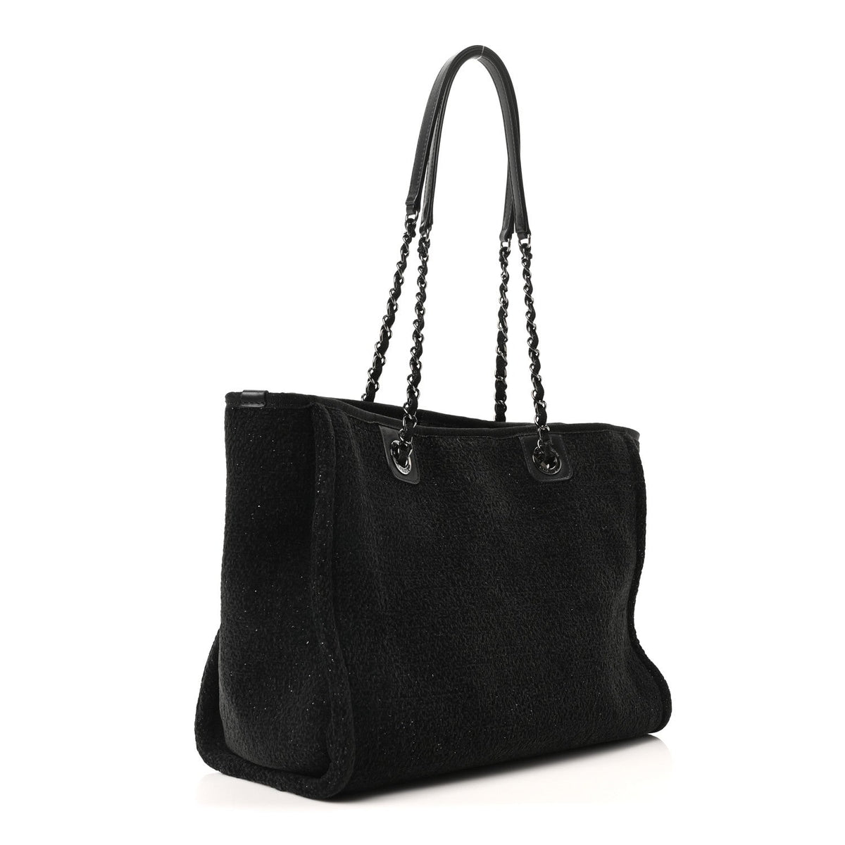 Lurex Canvas Small Deauville Tote Black