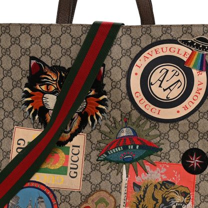 Soft GG Supreme Monogram Courrier Vertical Tote Beige New Acero