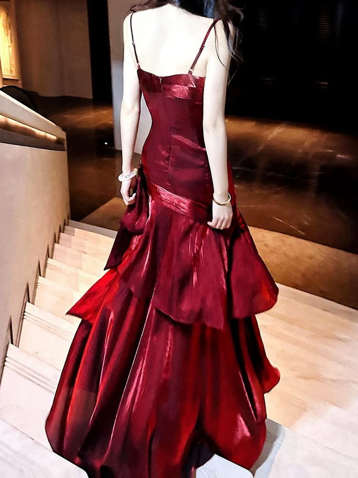 Green Spaghetti Straps A-Line Chiffon Long Evening Party Dress MD7380