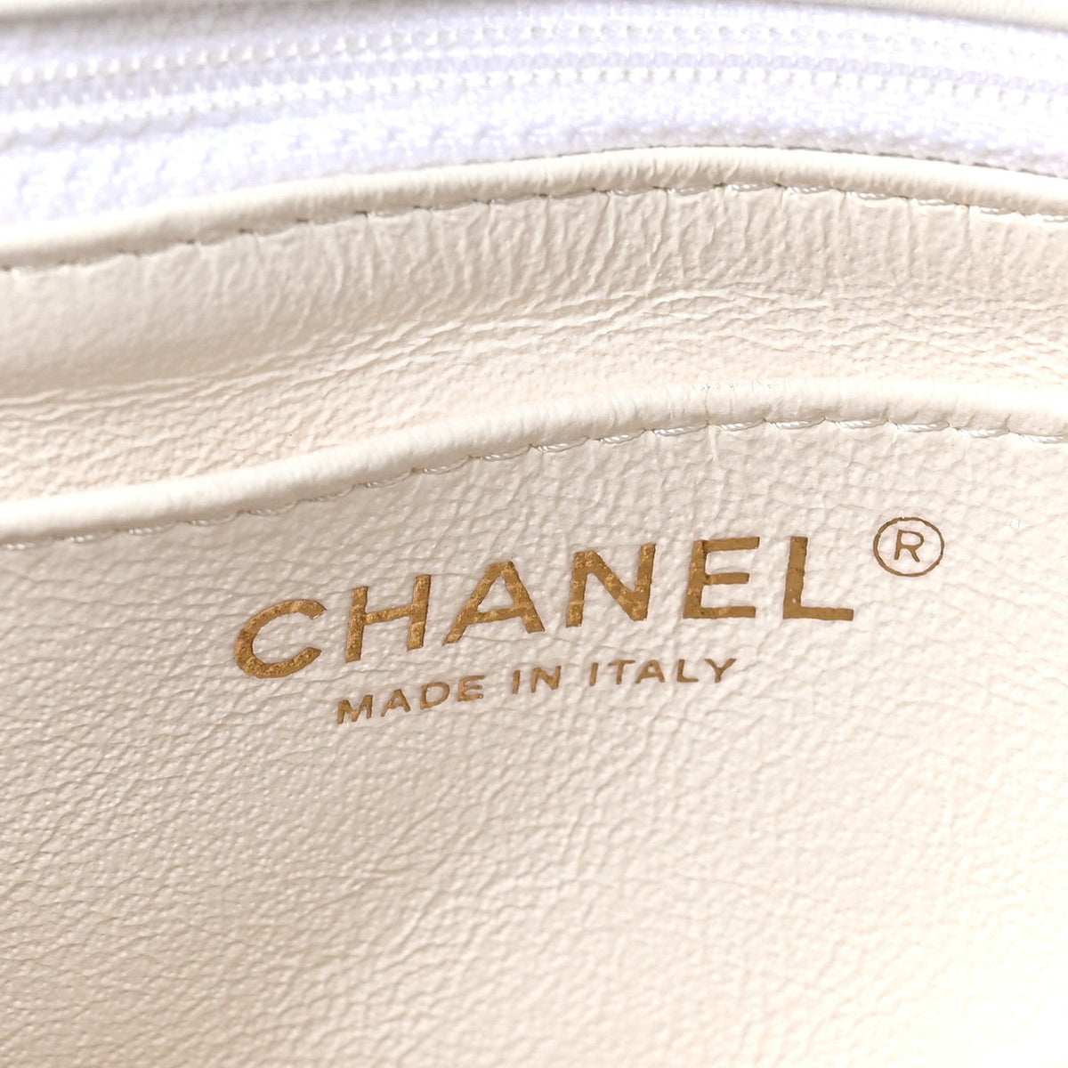 Patent Quilted Mini Square Flap White