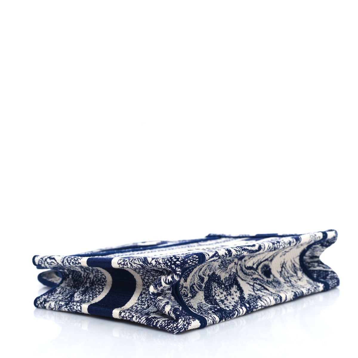 Canvas Embroidered Mini Toile De Jouy Book Tote  Blue