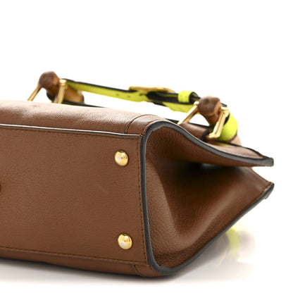 Wonka Grain Calfskin Mini Diana Tote Bag Cuir Yellow Fluo