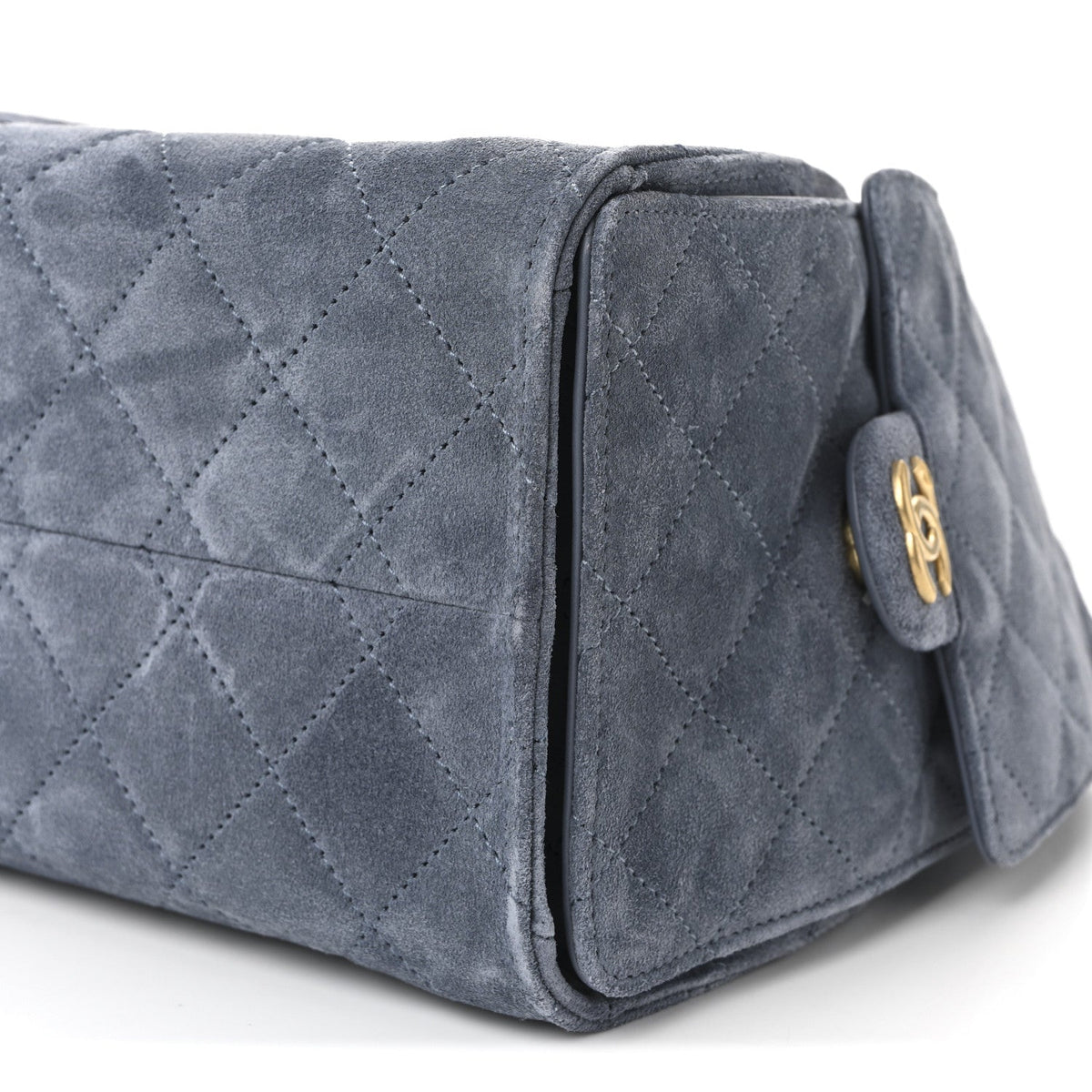 Suede Quilted Small Chanel 25 Handbag Blue