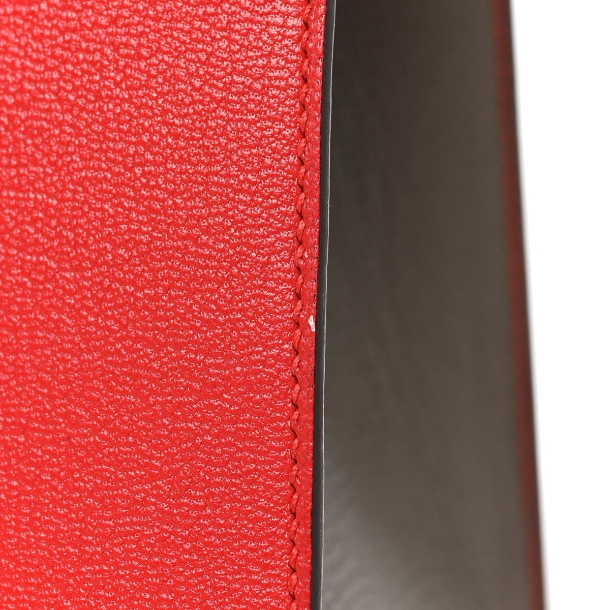 Chevre Chandra Bi-Color Horseshoe Kelly Sellier 25 Rouge De Coeur Etoupe