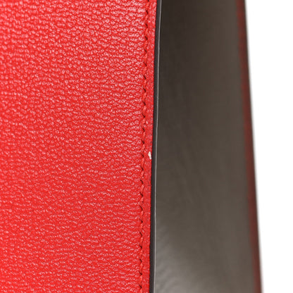 Chevre Chandra Bi-Color Horseshoe Kelly Sellier 25 Rouge De Coeur Etoupe