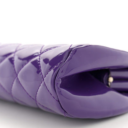 Patent Quilted Timeless Clutch Purple