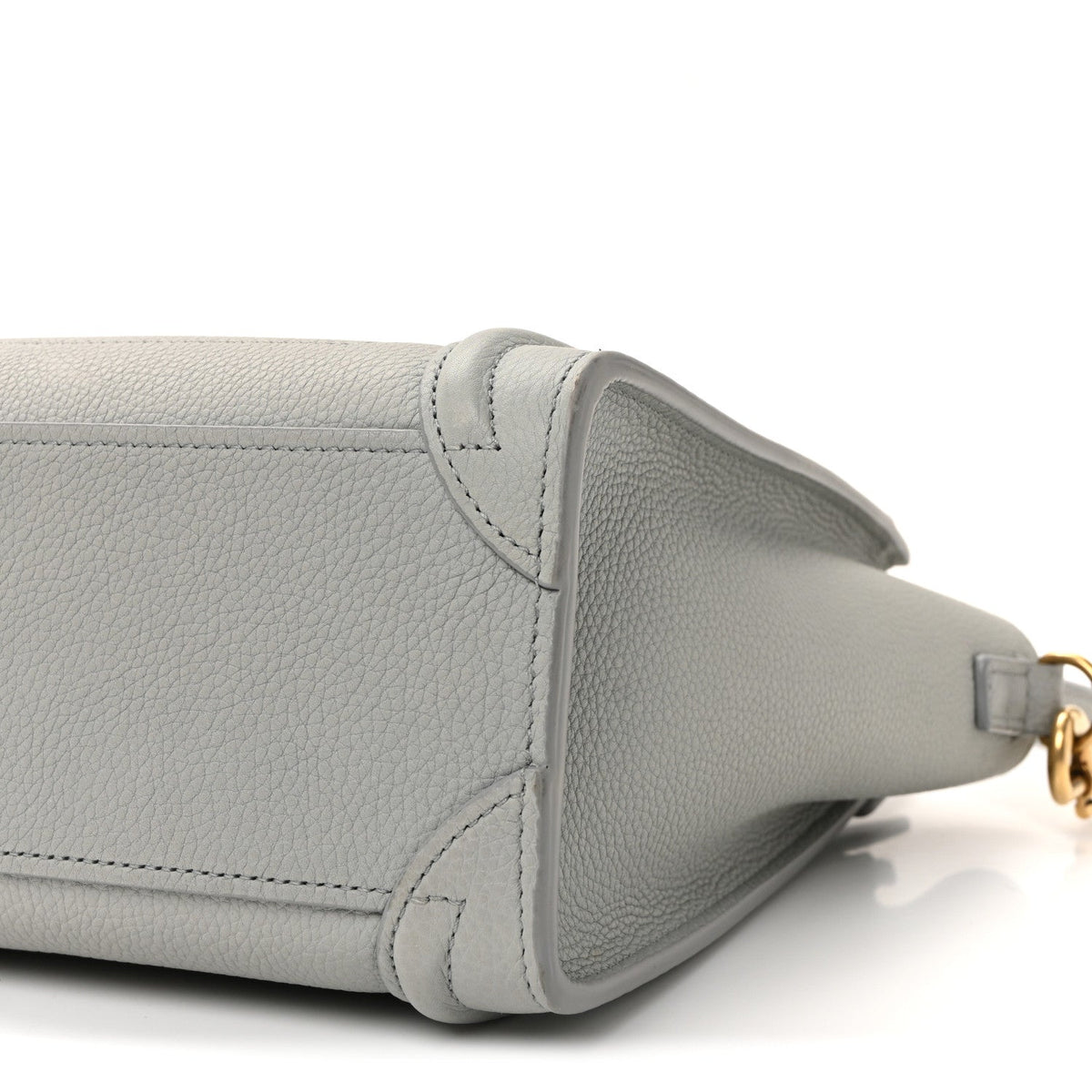 Drummed Calfskin Nano Luggage Pearl Blue