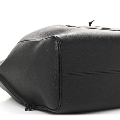 Calfskin Cuir Triomphe Cabas Drawstring Black