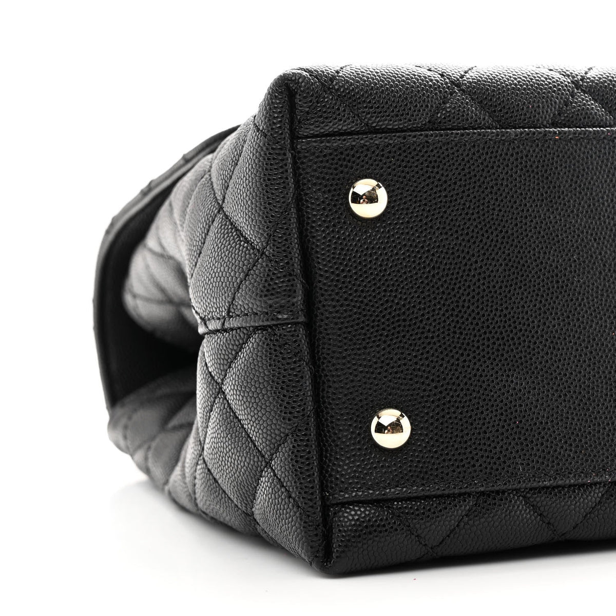 Caviar Quilted Medium Coco Handle Flap Black
