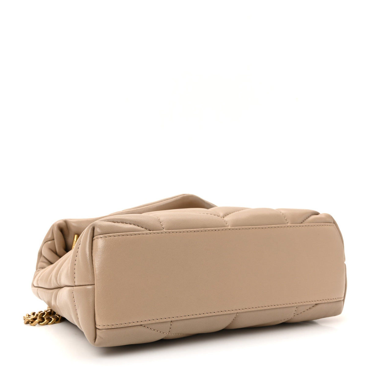 Lambskin Quilted Toy Loulou Puffer Monogram Chain Satchel Dark Beige