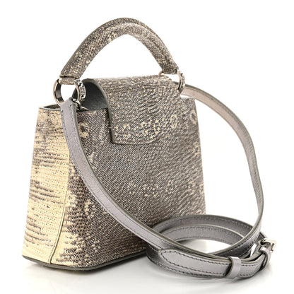 Lizard Mini Capucines Argento