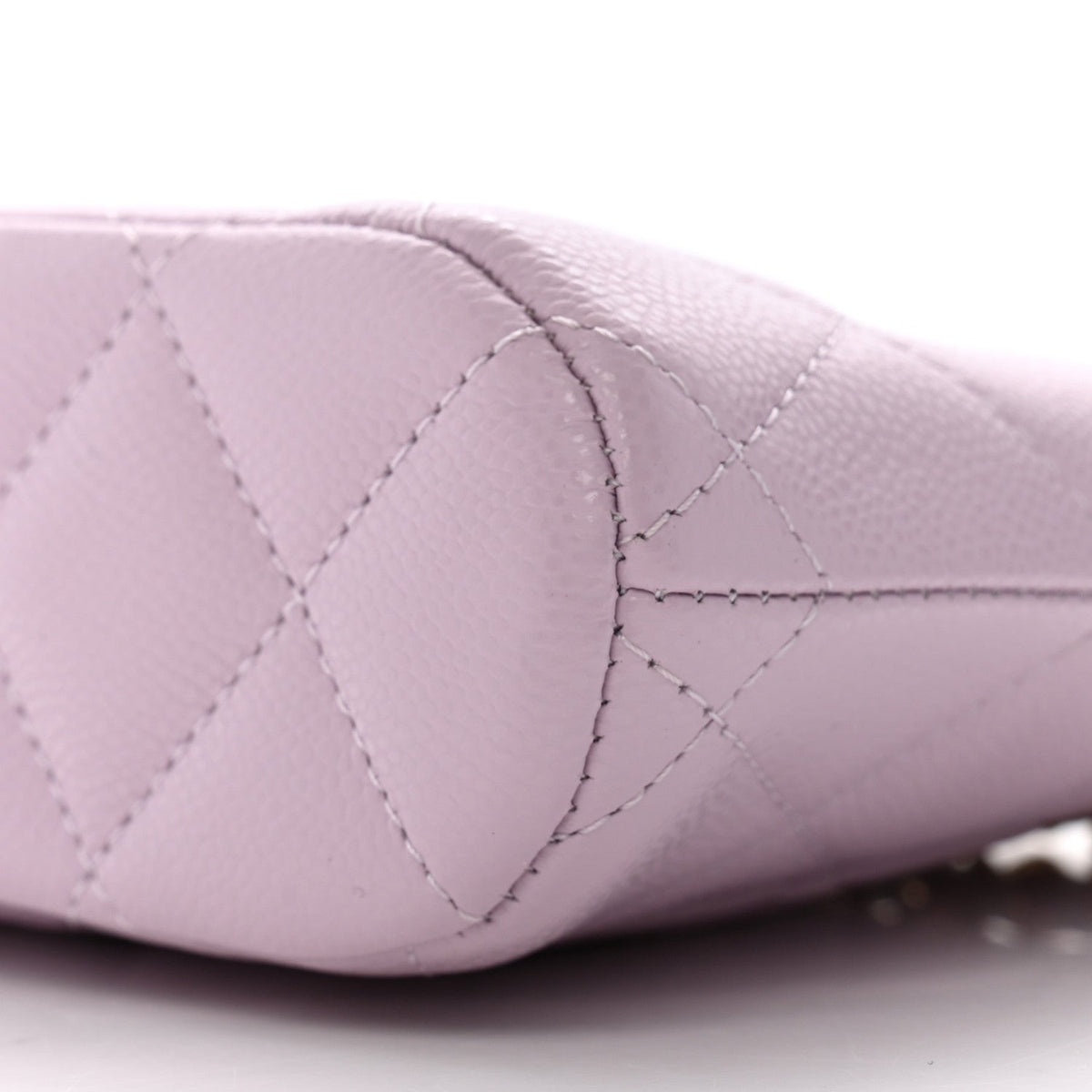 Caviar Quilted Clutch with Chain Light Purple