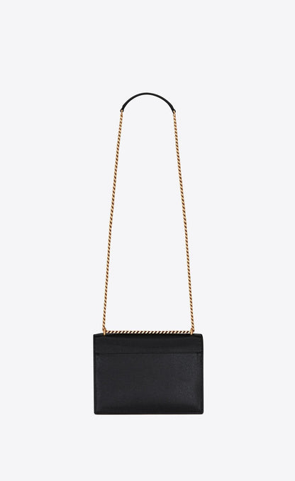 Saint Laurent SUNSET MEDIUM BARK TEXTURED EMBOSSED HANDBAG