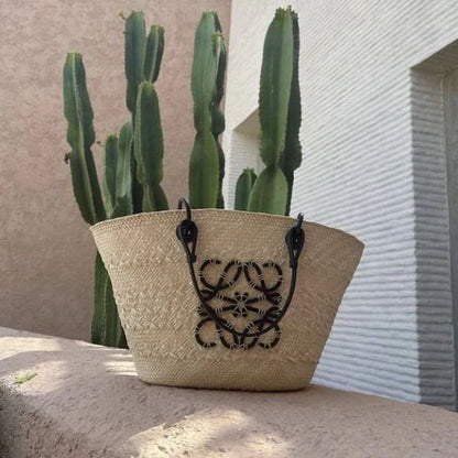 LOEWE Sunday Neeti Black Raffia Bag
