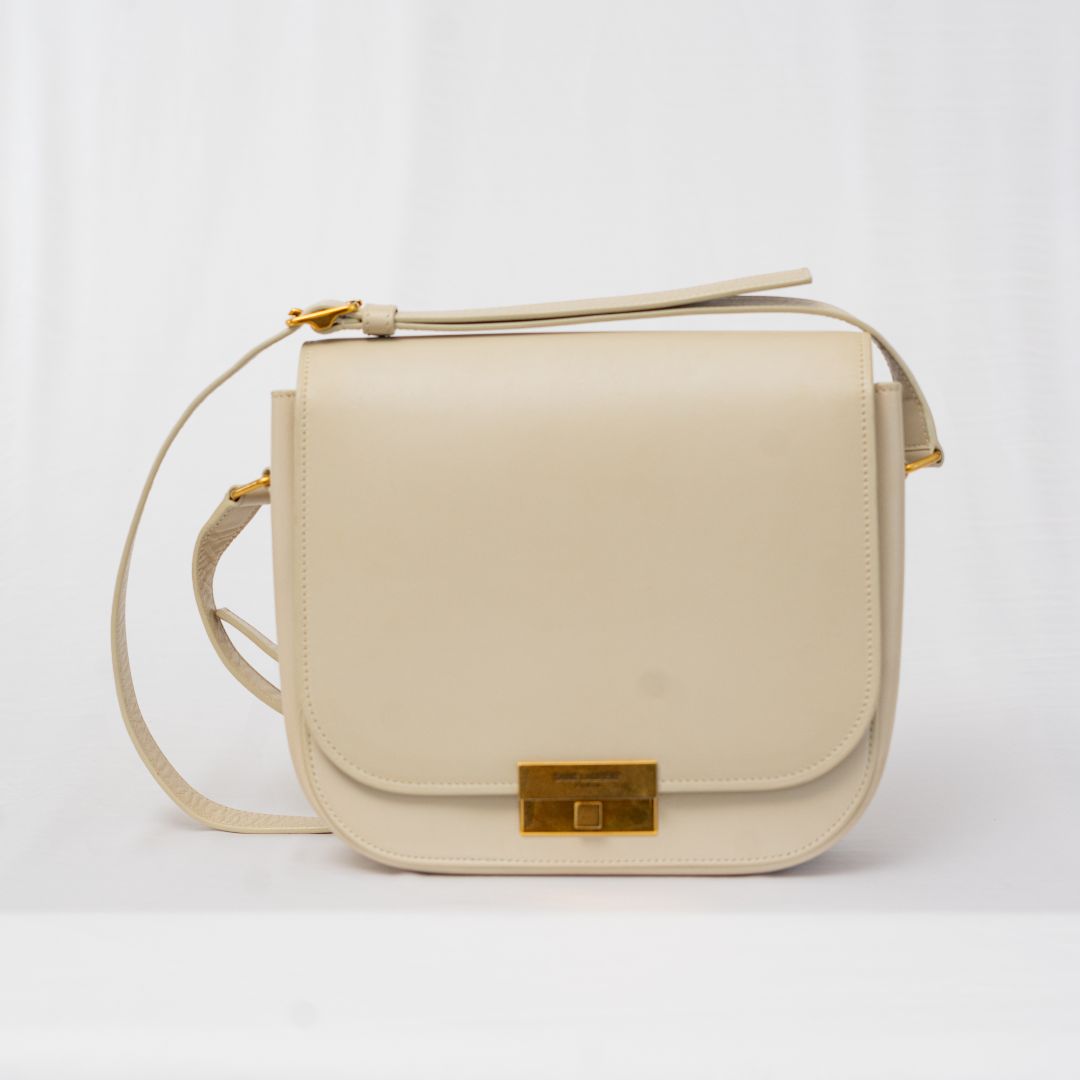 Saint Laurent Cream Betty Medium Leather Shoulder Bag