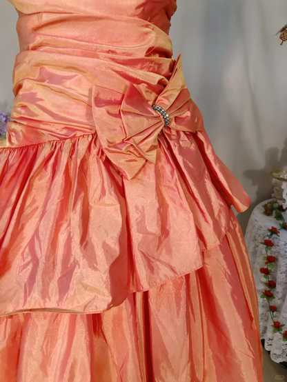 Vintage A Line Sweetheart Neck Bow Layered Satin Homecoming Dress SH4960
