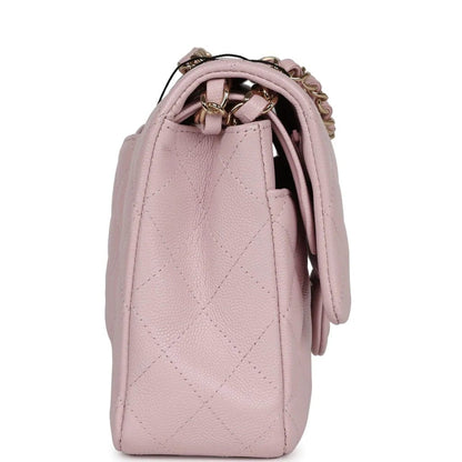 Chanel Medium Classic Double Flap Light Pink Caviar Light Gold Hardware
