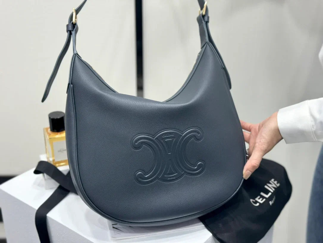 Celine Heloise Bag in Supple Calfskin Gray 30 x 28.5 x 8cm