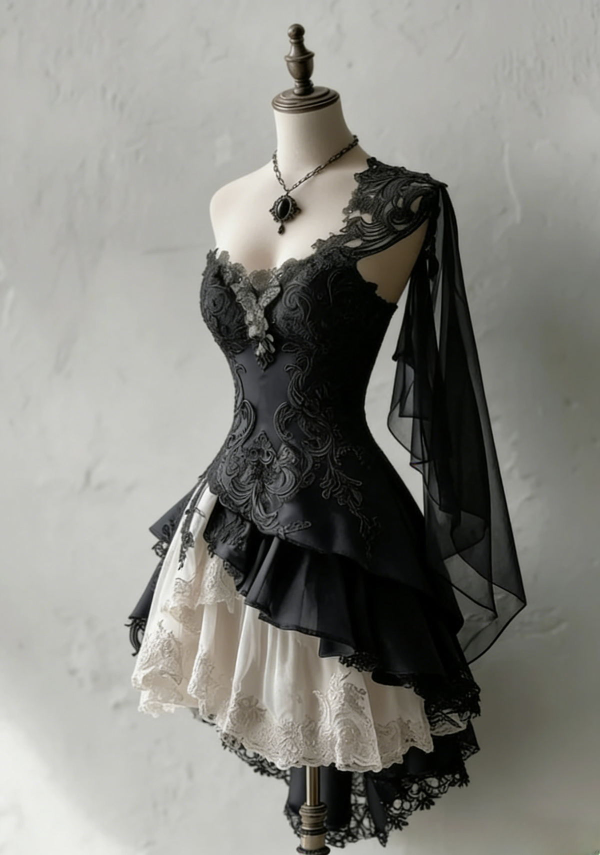 Cute Black Prom Dress One-shoulder A-Line Party Dress Tulle Appliques Short Birthday Dress DP05122