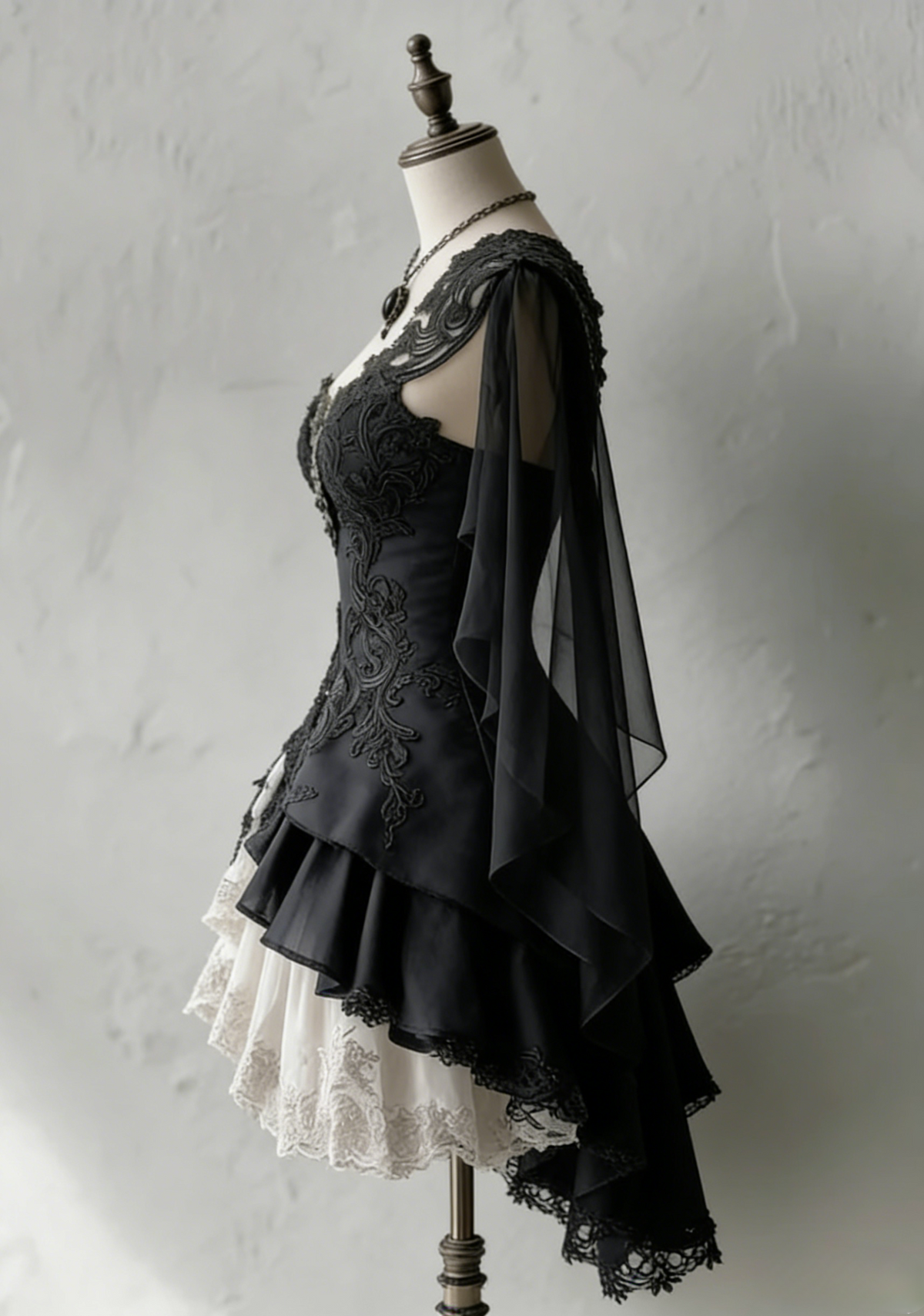 Cute Black Prom Dress One-shoulder A-Line Party Dress Tulle Appliques Short Birthday Dress DP05122