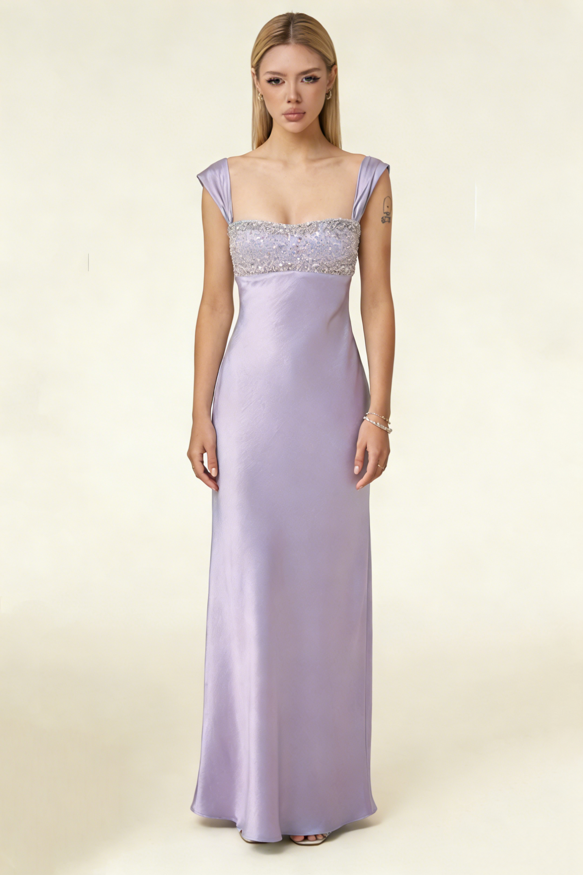 Elegant Prom Dress Square Neck Pleated Beading Gala Dress Birthday Party Outfits Evening Dress    D4097